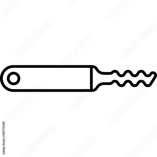 Minimalistic locksmith rake pick tool outline icon