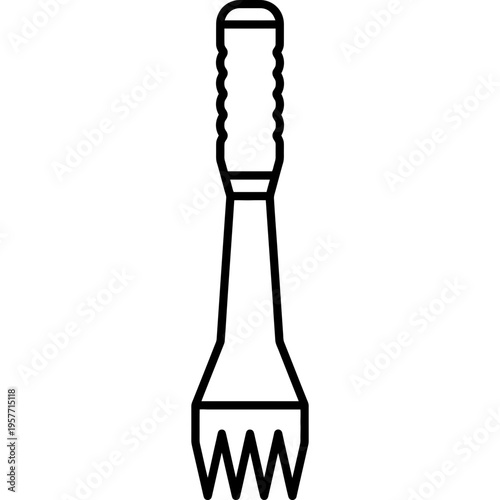 Minimalistic leatherwork pricking iron outline icon