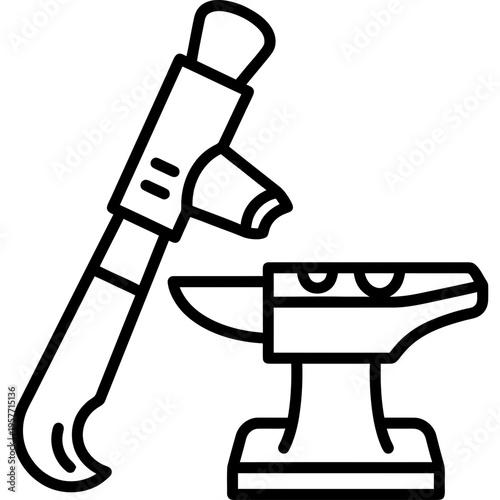 Minimalistic leather rivet setter tool outline icon