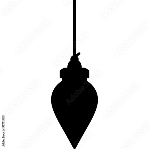 Minimalistic brass plumb bob on string outline icon