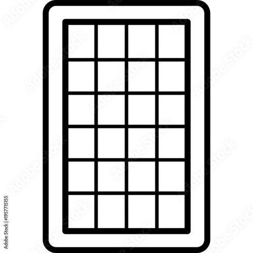 Minimalistic Japanese shoji sliding screen outline icon