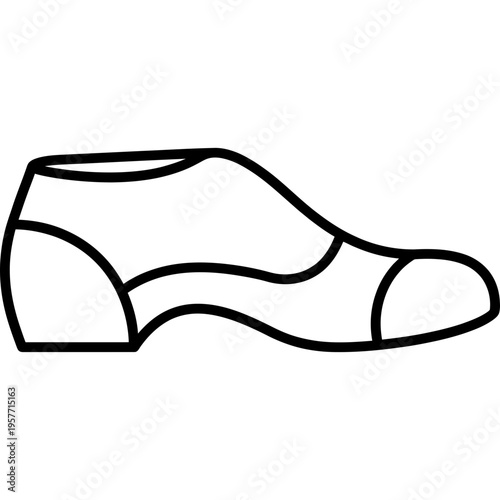 Minimalistic wooden shoe last form outline icon