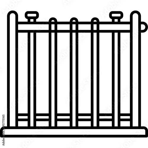 Minimalistic bookbinding sewing frame outline icon