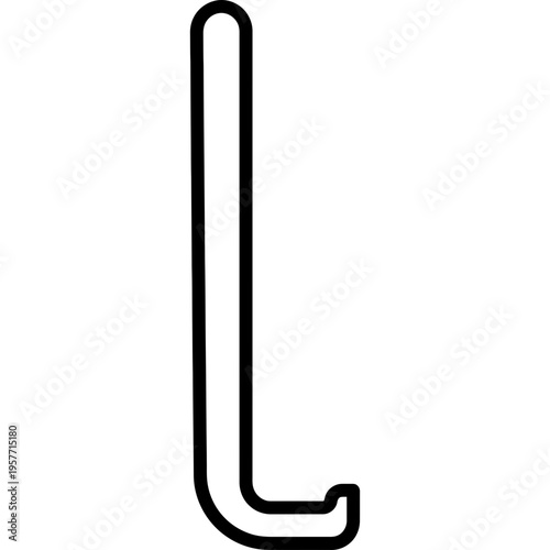 Minimalistic locksmith tension wrench outline icon