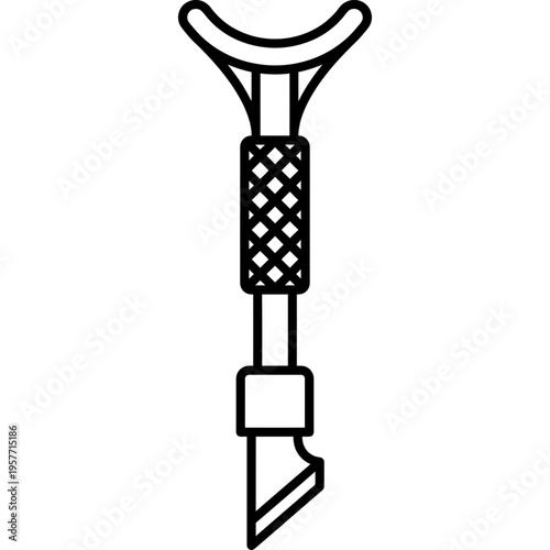 Minimalistic leather carving swivel knife outline icon