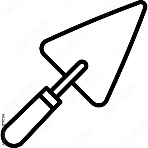 Minimalistic bricklayer mason trowel outline icon