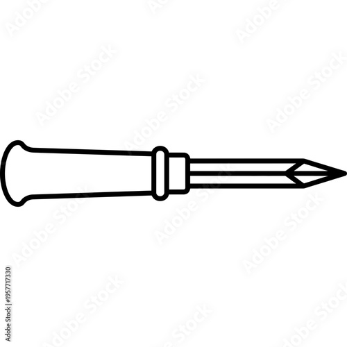 Minimalistic three-sided engraving scraper outline icon