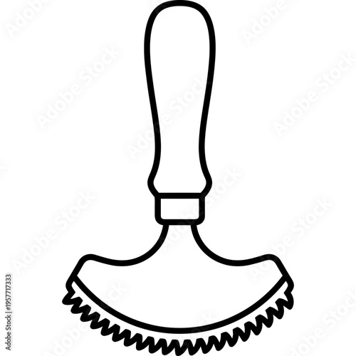 Minimalistic mezzotint rocker texturing tool outline icon