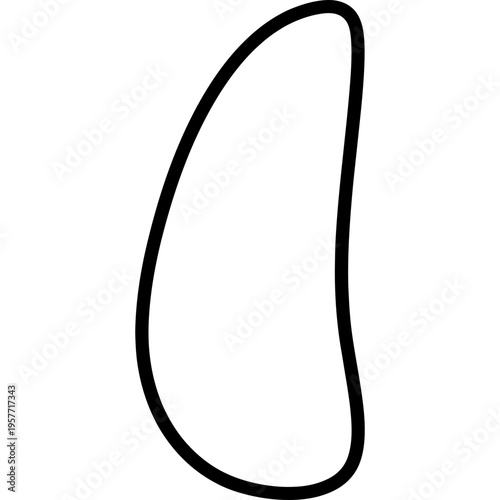 Minimalistic wooden pottery throwing rib outline icon