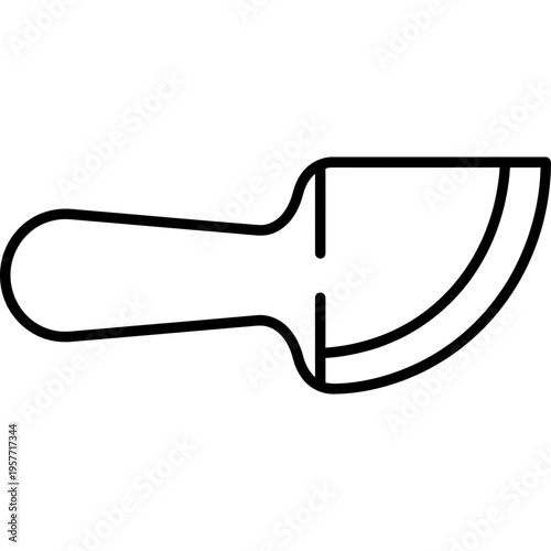 Minimalistic sailmaker seam rubber tool outline icon