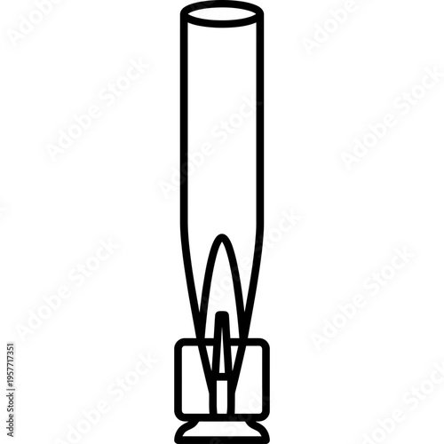 Minimalistic pipe organ reed pipe with resonator outline icon