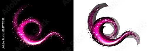 Foto Vibrant pink swirling abstract graphics design transparent background