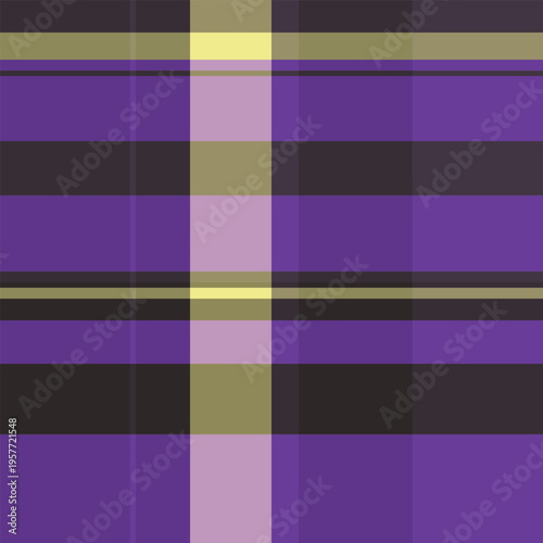 Adorable vector seamless pattern, refresh tartan fabric textile. Comfort plaid texture check background in dark and violet colors.