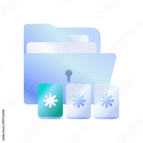 Secure Authentication Card with Password Illustration