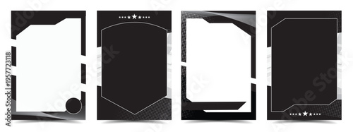 dark mode sport player trading card frame border