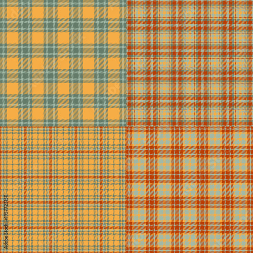 Warm plaid motif tailored rustic packaging. Earthy tartan structure enhances food labels, craft goods. Seamless vector design repeats cleanly.