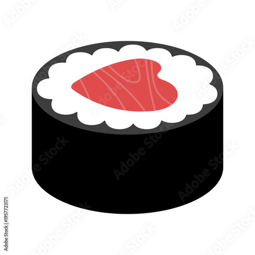 Simple love sushi design. Sushi restaurant. Sushi Love Cuisine Japanese Food Seafood Restaurant Vector Design