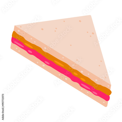 Peanut Butter and Jelly Jam Sandwich. PBJ peanut butter and jelly sandwich
