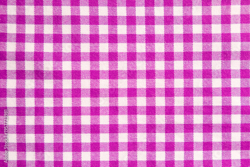 Bright pink checked table cloth italian restaurant texture background bg