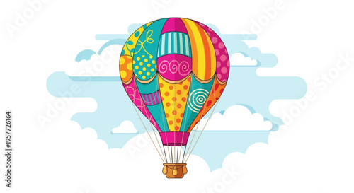 Colorful Hot Air Balloon Ride.