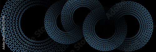 Greek circle frame, decorative border, vintage ornaments with seamless pattern vector illustration