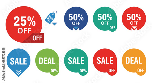 Discount sale badges and labels.