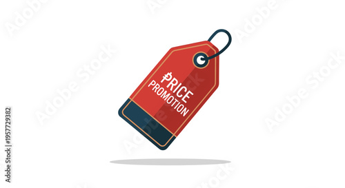 Red price tag with promotion text.