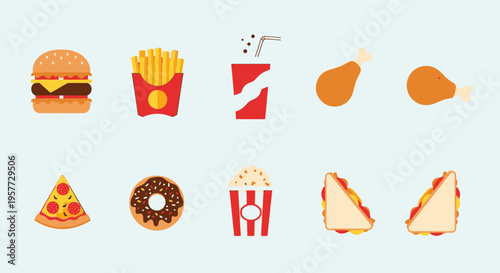 Various fast food items on display 1.