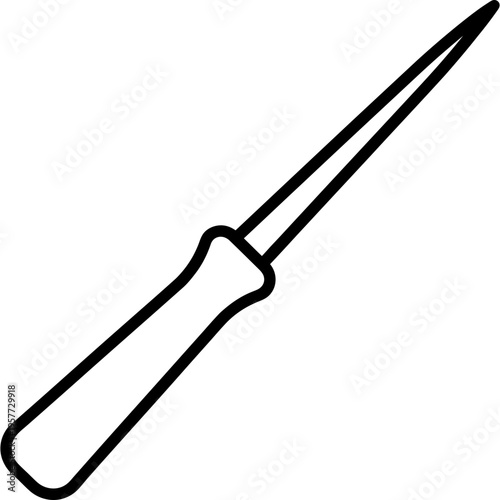 Minimalistic basket weaving bodkin awl outline icon