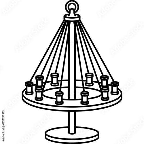 Minimalistic maypole braiding stand outline icon