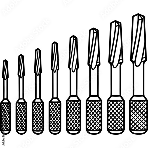 Minimalistic clock bushing reaming tool outline icon