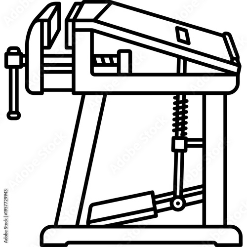 Minimalistic marquetry donkey cutting vice outline icon