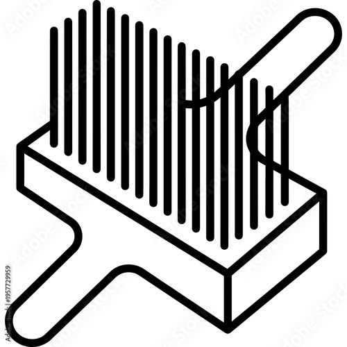 Minimalistic hemp hackle comb with spikes outline icon