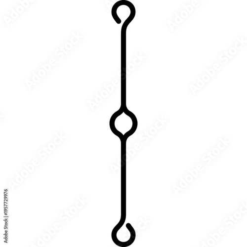 Minimalistic loom heddle with thread eye outline icon