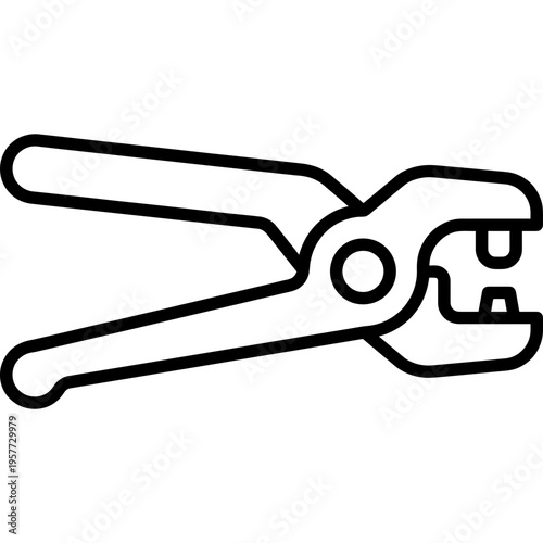 Minimalistic hand nibbler sheet metal cutting tool outline icon