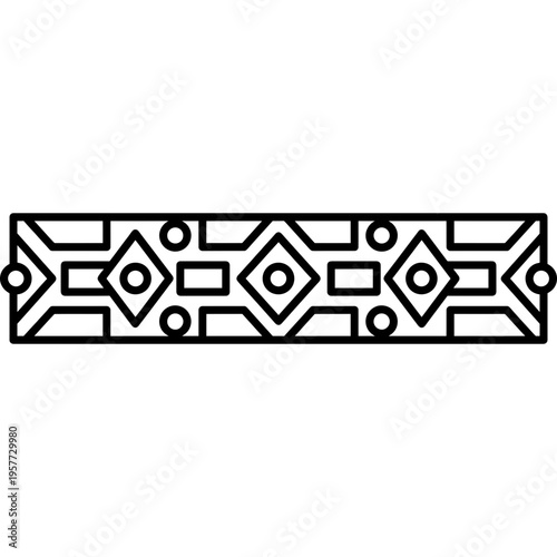 Minimalistic decorative wood inlay banding strip outline icon