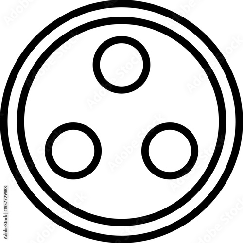 Minimalistic rope laying top plate outline icon