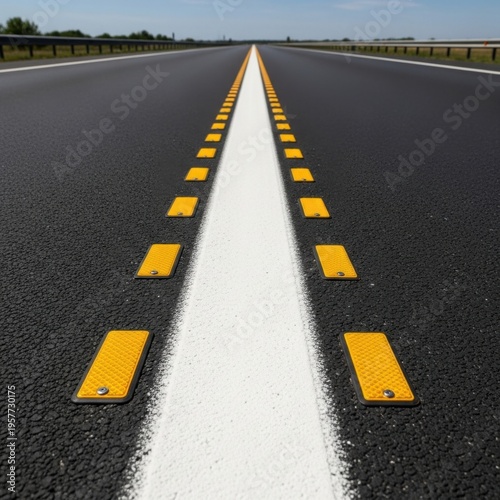 Endless Open Road Stretching Towards a Clear Horizon Destination