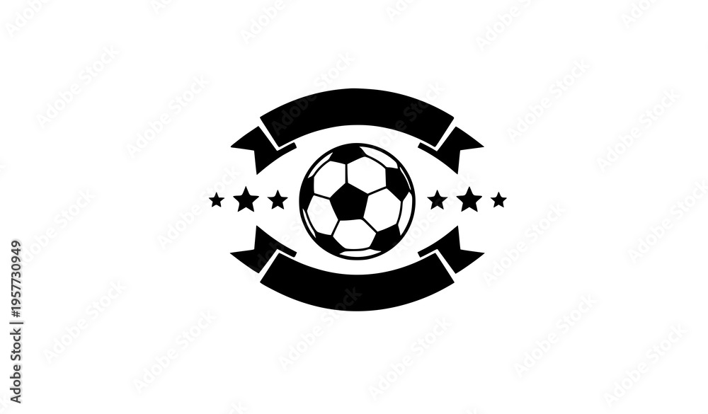 Naklejka premium Football soccer ball icon set with sport competition badge vector collection