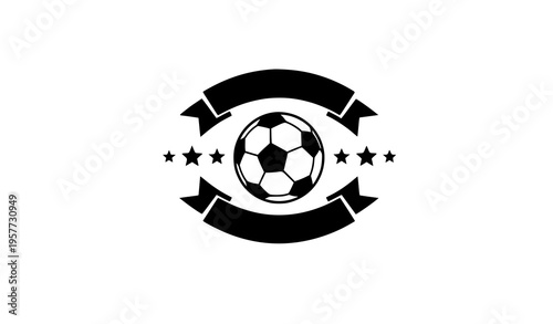 Football soccer ball icon set with sport competition badge vector collection