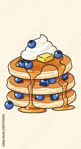 Stack of Pancakes with Syrup.