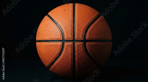 basketball on black background