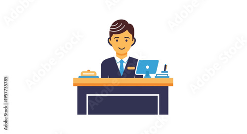 Friendly Hotel Receptionist Ready to Assist Guests.