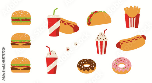 Variety of fast food items displayed 1.