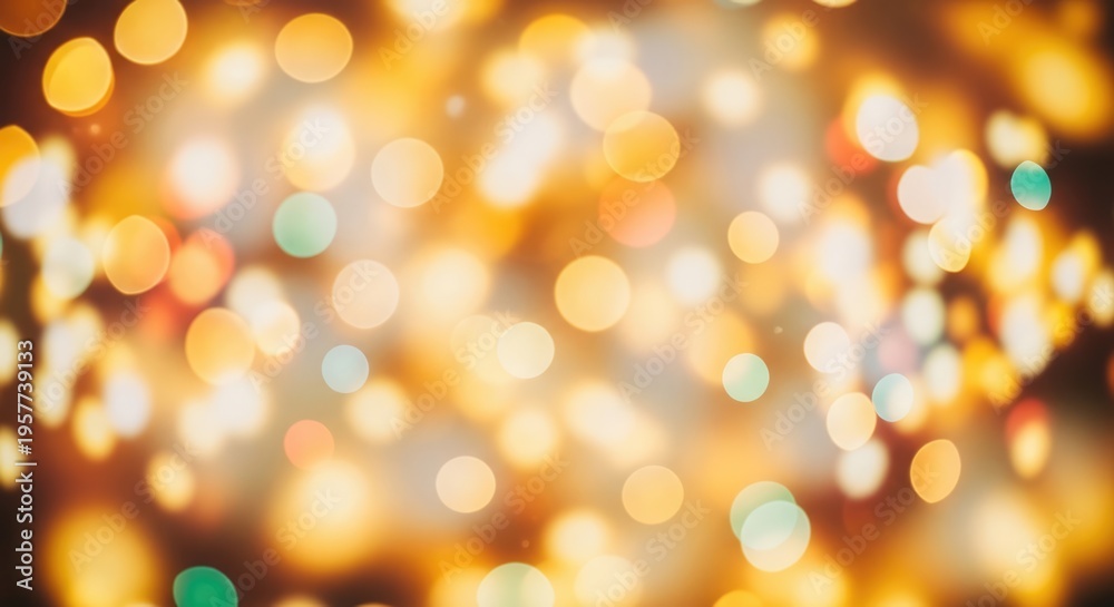 Obraz premium Abstract Warm Golden Bokeh Lights Background.