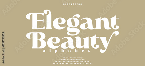 Elegant Beauty Elegant alphabet letters font and number. Classic Lettering Minimal Fashion Designs. Typography modern serif fonts regular decorative vintage concept. vector illustration
