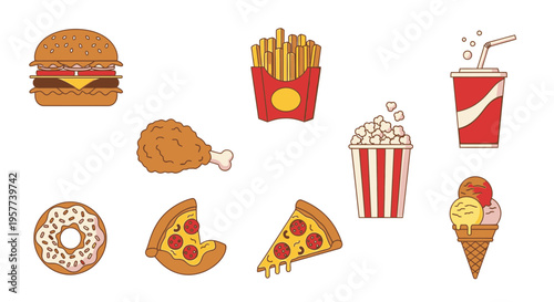 Various fast food items on display.