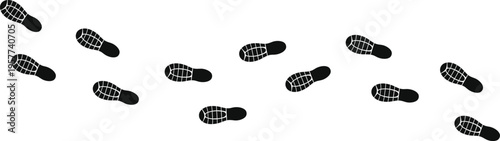 Black shoe collection scattered on white background
