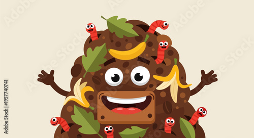 Cartoon pile of poop character.