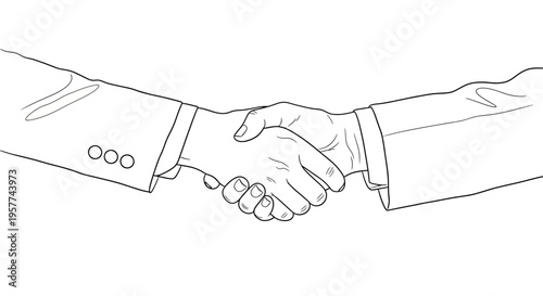 Two business people shaking hands in a professional agreement.